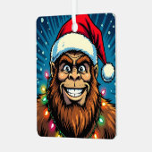 ユーモラスなクリスマスのサスクワッチの名入れ メタルオーナメント (正面左)