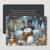 ユーモラスなクリスマスのフレンズ「雪だるまのフロスティ」 シーズンカード (正面/裏面)