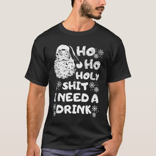 ユーモラスなクリスマスの格言 酔っ払い クリスマス ヴィンテージ Tシャツ (正面)