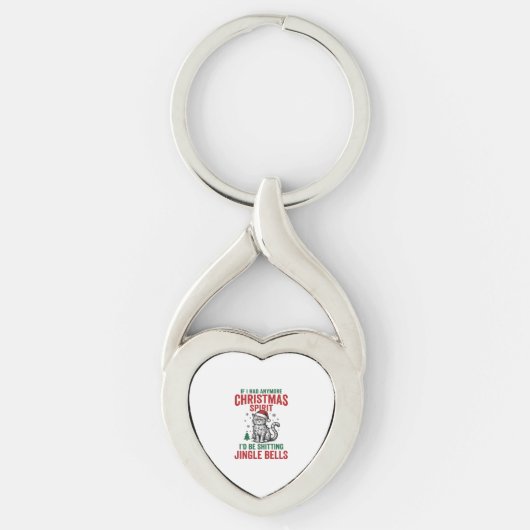 ユーモラスなクリスマスの猫の霊感ビンテージの彫刻デザイン キーホルダー (正面)