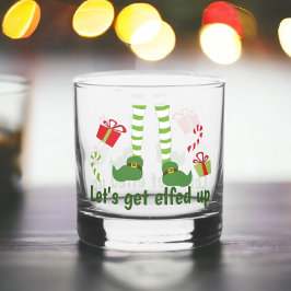 ユーモラスなクリスマスの「エルフになっちゃおう」 ウイスキーグラス