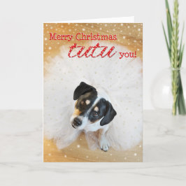 ユーモラスなクリスマスカード - チュチュを着けた犬 シーズンカード