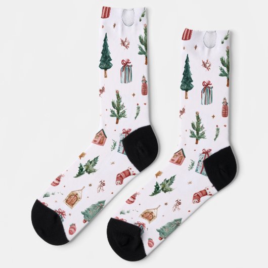 ユーモラスなクリスマスパターソックス | 楽しいギフト ソックス (左)