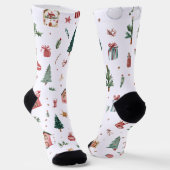 ユーモラスなクリスマスパターソックス | 楽しいギフト ソックス (傾斜あり)