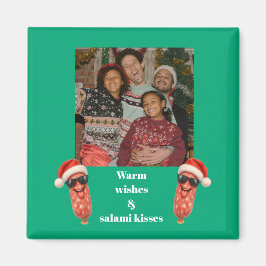 ユーモラスなサラミキス家族写真 クリスマス マグネット