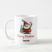 ユーモラスなサンタのキャラクター クリスマスコーヒーマグ コーヒーマグカップ (左)