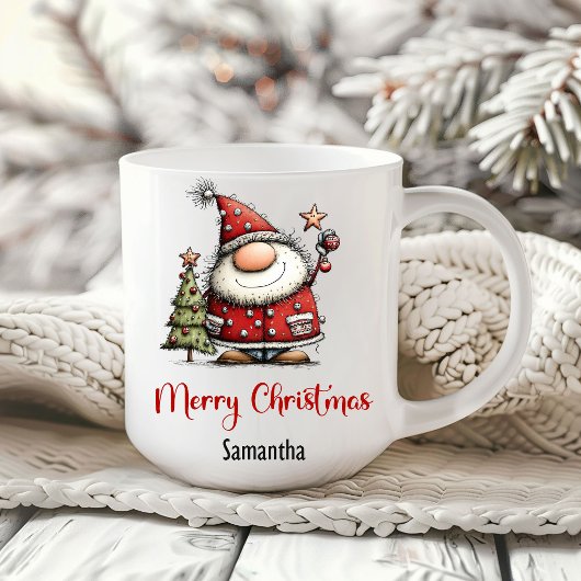 ユーモラスなサンタのキャラクター クリスマスコーヒーマグ コーヒーマグカップ