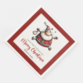 ユーモラスなサンタクロースのクリスマス ナプキン (コーナー)