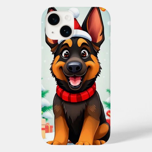 ユーモラスなジャーマンシェパードのクリスマス❄️🎁✨ Case-Mate iPhoneケース (裏面)