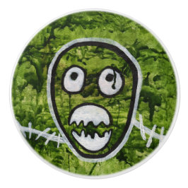 ユーモラスなスカルモンスターアート セラミックノブ