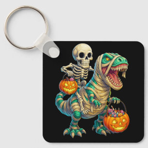ユーモラスなスケルトンのミイラT-Rexハロウィン キーホルダー