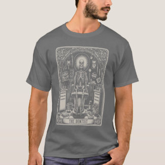 ユーモラスなスケルトンヨガ歯科衛生士の歯医者 Tシャツ