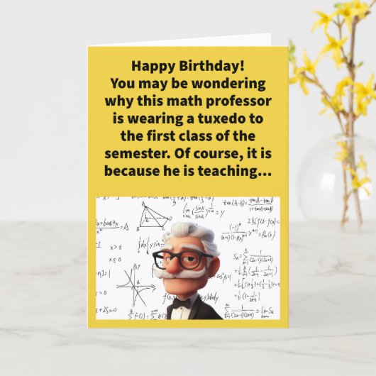 ユーモラスなダジャレ フォーマル幾何学 お誕生日おめでとう カード (黄色い花)