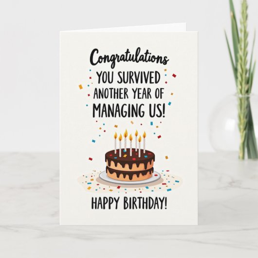 ユーモラスなチーム誕生日カード カード (正面)