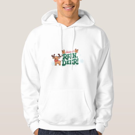 ユーモラスなトナカイのクリスマスデザイン パーカ (正面)