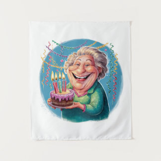ユーモラスなナナの誕生日パーティー タペストリー