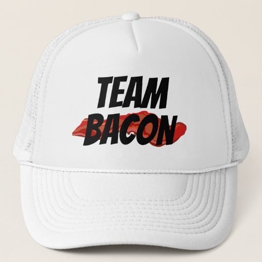 ユーモラスなノベルティ 野球チーム TEAM BACON キャップ (正面)