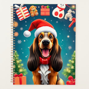 🎁ユーモラスなバセットハウンドのクリスマスプランナーギフト✨ プランナー手帳
