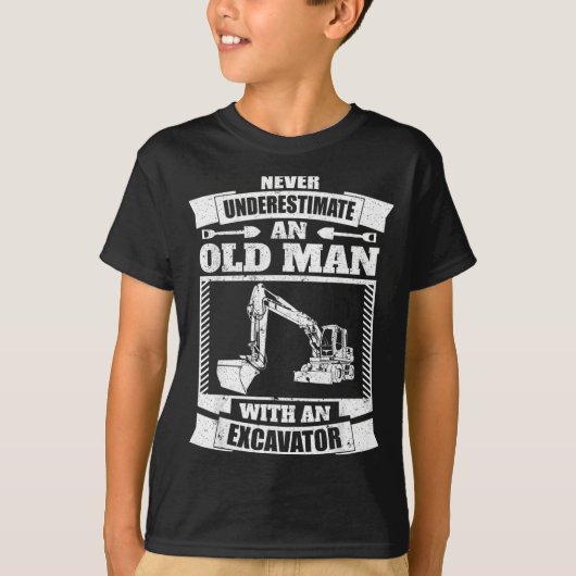ユーモラスなバックホーのあるエスカベーターTシャツ Tシャツ (正面)