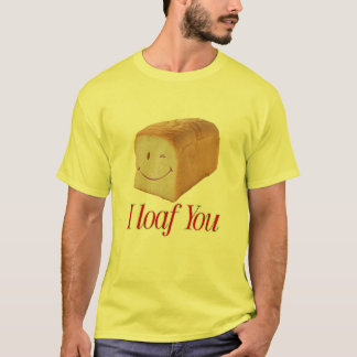 ユーモラスなパン語呂デザイン - かわいい "I Loaf You" パン Tシャツ