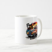 ユーモラスなビンテージ消防車 コーヒーマグカップ (正面右)