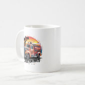 ユーモラスなビンテージ消防車 コーヒーマグカップ (正面左)