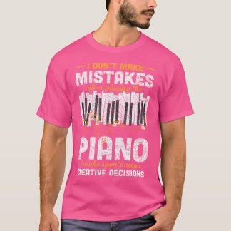 ユーモラスなピアニストギフト ミュージシャン ピアノ鍵盤 音符 Tシャツ