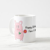 ユーモラスなピギー コーヒーマグカップ (正面左)