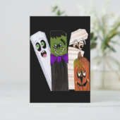 ユーモラスなフランケンシュタインのゴーストカボチャの目に見えない男 カード (スタンド正面)