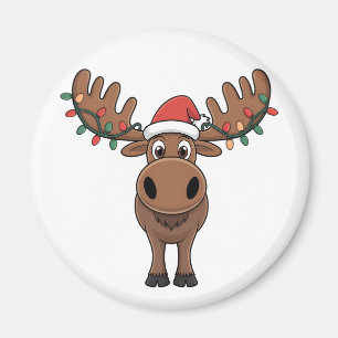 ユーモラスなヘラジカのクリスマスツリーのライト、ヘラジカ愛好家のための面白いXmasギフト マグネット