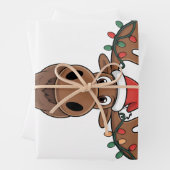 ユーモラスなヘラジカのクリスマスツリーライト モフモフヘラジカ愛好家ギフト ラッピングペーパーシート (インサイチュ)