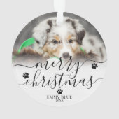 ユーモラスなペットの写真 犬 クリスマス オーナメント (裏面)