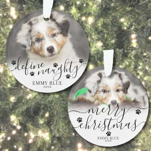 ユーモラスなペットの写真 犬 クリスマス オーナメント