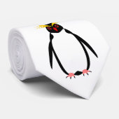 ユーモラスなペンギン イワトビペンギンかマカロニペンギン ネクタイ (ロール)