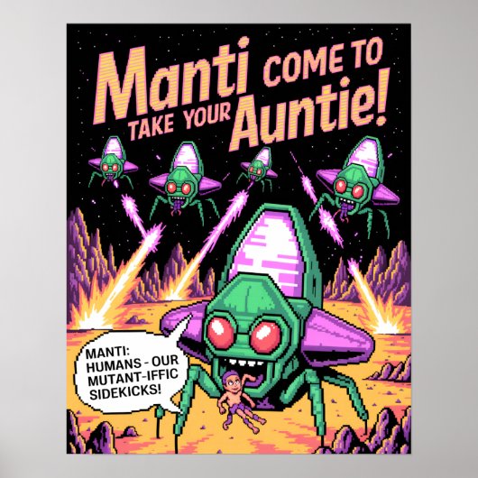 ユーモラスなマンティエイリアンが人類を誘拐 - ディフェンダー ポスター (正面)