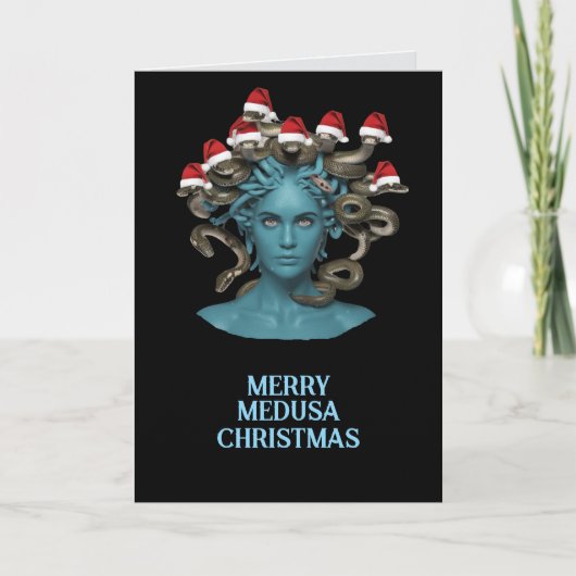 ユーモラスなメドゥーサのクリスマスカード シーズンカード (正面)