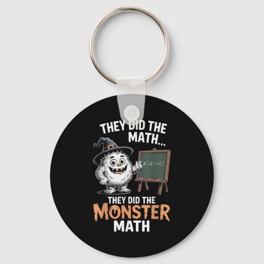 ユーモラスなモンスター数学教師 ハロウィーンのイエティ仮装 キーホルダー (正面)