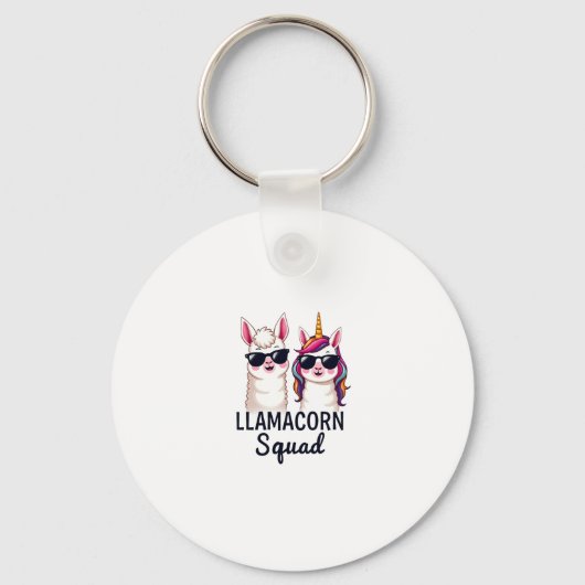 ユーモラスなユニコーン+リャマのクリスマスグッズ Llamacorn Squad キーホルダー (正面)