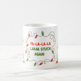 ユーモラスなラマのクリスマスイルミネーションマグ コーヒーマグカップ