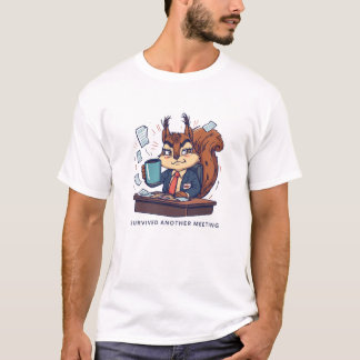 ユーモラスなリスが会議を乗り切った Tシャツ