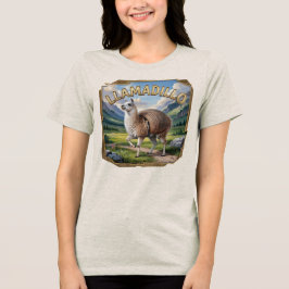 ユーモラスなリャマジロのフォトグラフィック トライブレンドTシャツ
