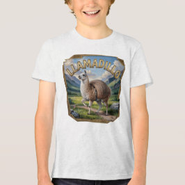 ユーモラスなリャマジロ - リャマディージョ 写真風デザイン トライブレンドTシャツ