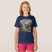 ユーモラスなリャマディロの写真風イラスト Tシャツ (正面フル)