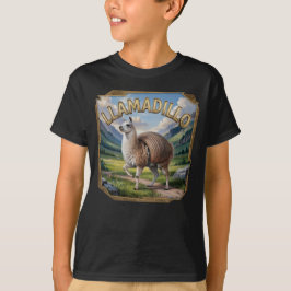 ユーモラスなリャマディロ - アルマジロ姿のリャマの写真 Tシャツ