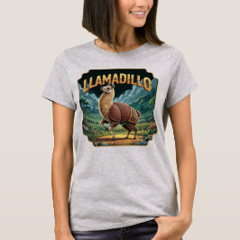ユーモラスなリャマディージョのイラスト Tシャツ
