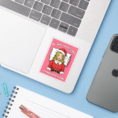 ユーモラスなレトロ ヴィンテージ ポップアート クリスマス シール (ノートパソコンとiPhone)