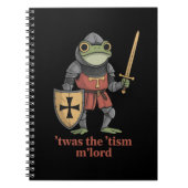 ユーモラスな中世の騎士カエル T'was The 'Tism M'Lord ノートブック (正面)