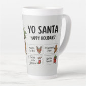 ユーモラスな夏のクリスマス 南国ホリデー カフェラテマグ (右アングル)
