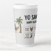 ユーモラスな夏のクリスマス 南国ホリデー カフェラテマグ (正面)