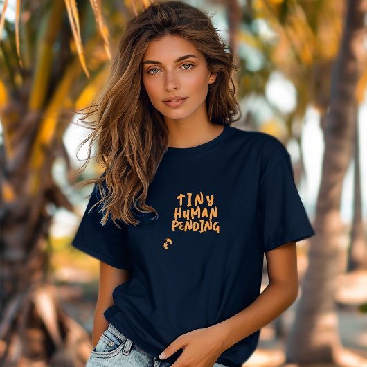 ユーモラスな妊娠の指紋オレンジTシャツ Tシャツ
